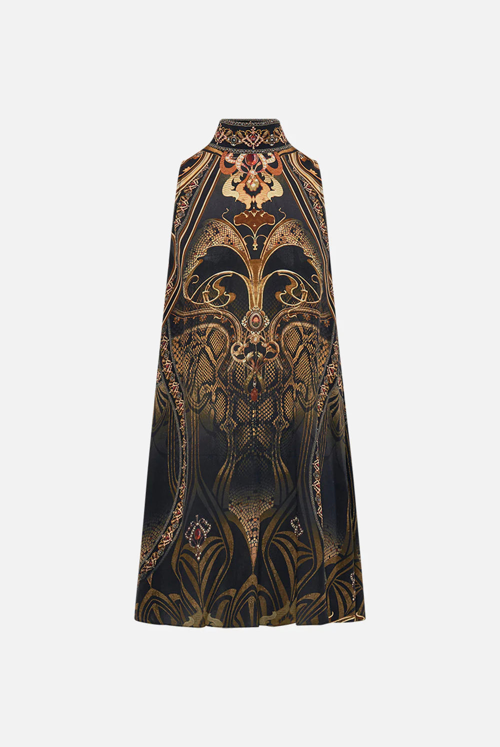 Back Neck Tie Short Dress - Nouveau Noir by Camilla — view 6