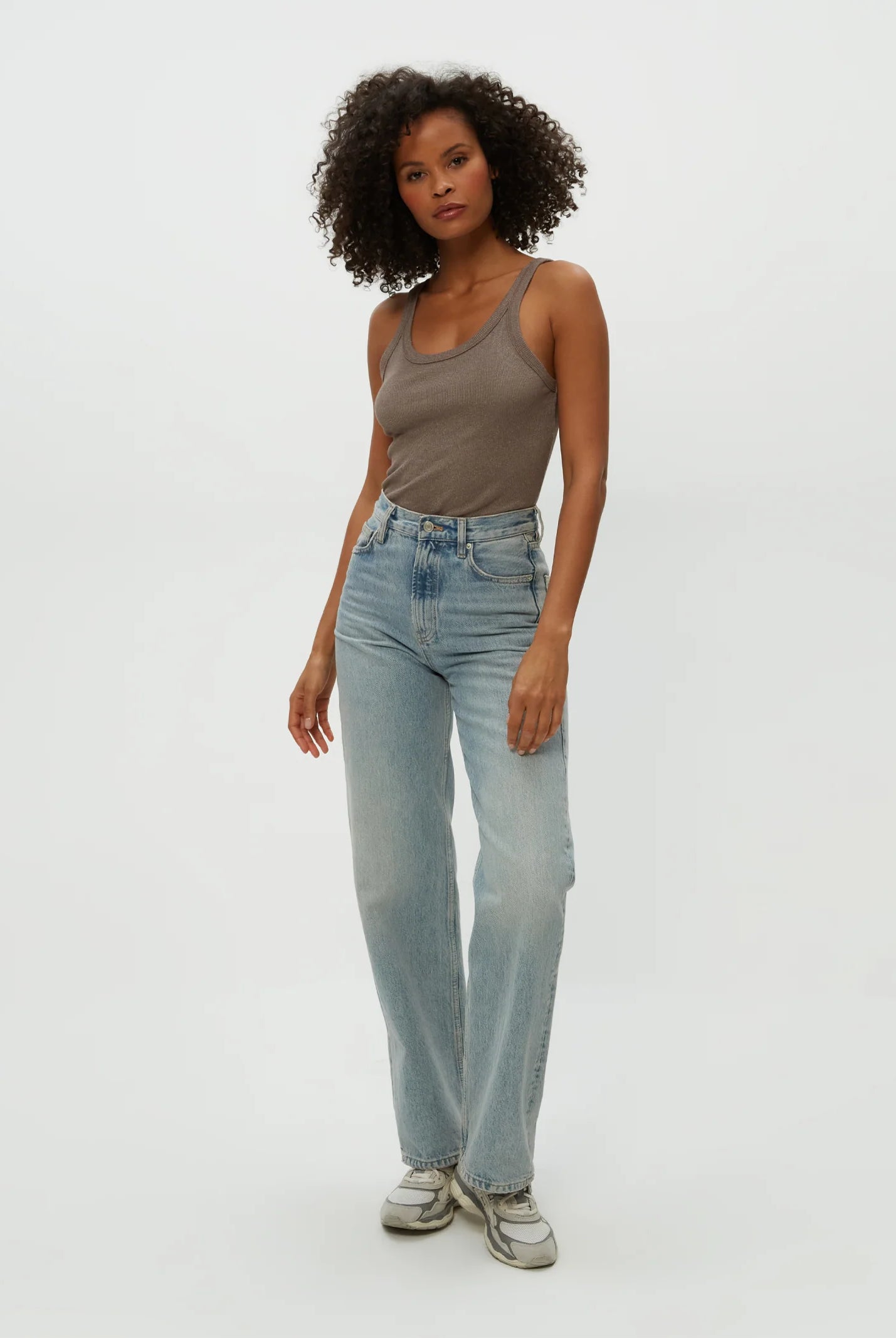 Nicole Shine Tank - Cobblestone by Michael Stars — view 4