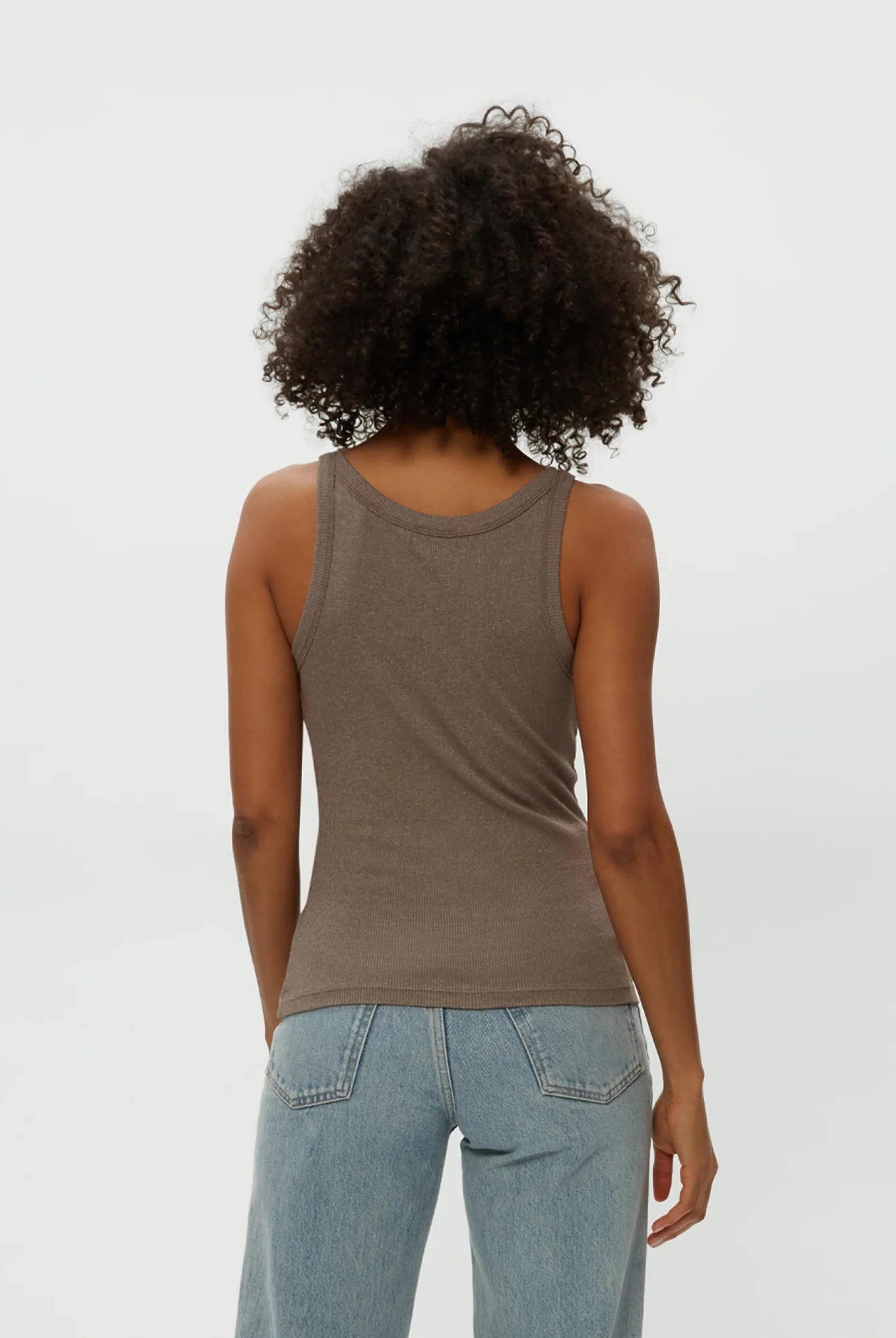 Nicole Shine Tank - Cobblestone by Michael Stars — view 3