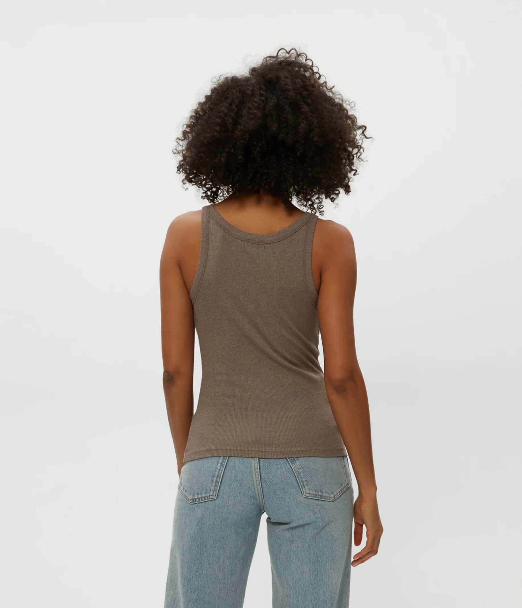 Nicole Shine Tank - Cobblestone by Michael Stars — view 3