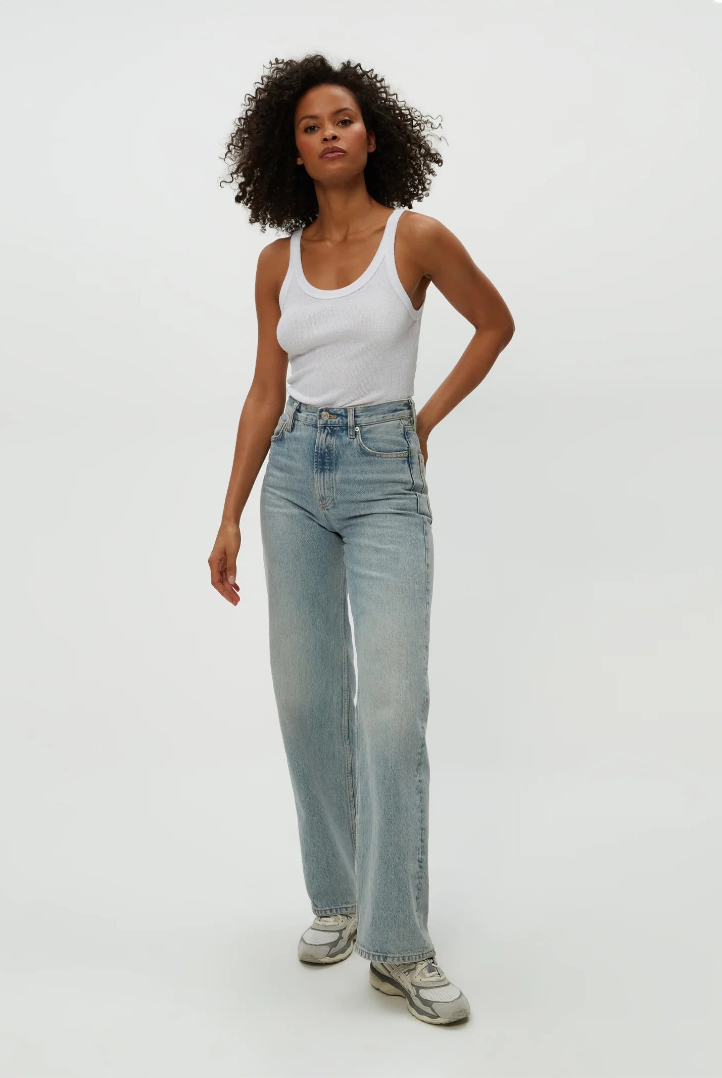 Nicole Shine Tank - White by Michael Stars — view 4