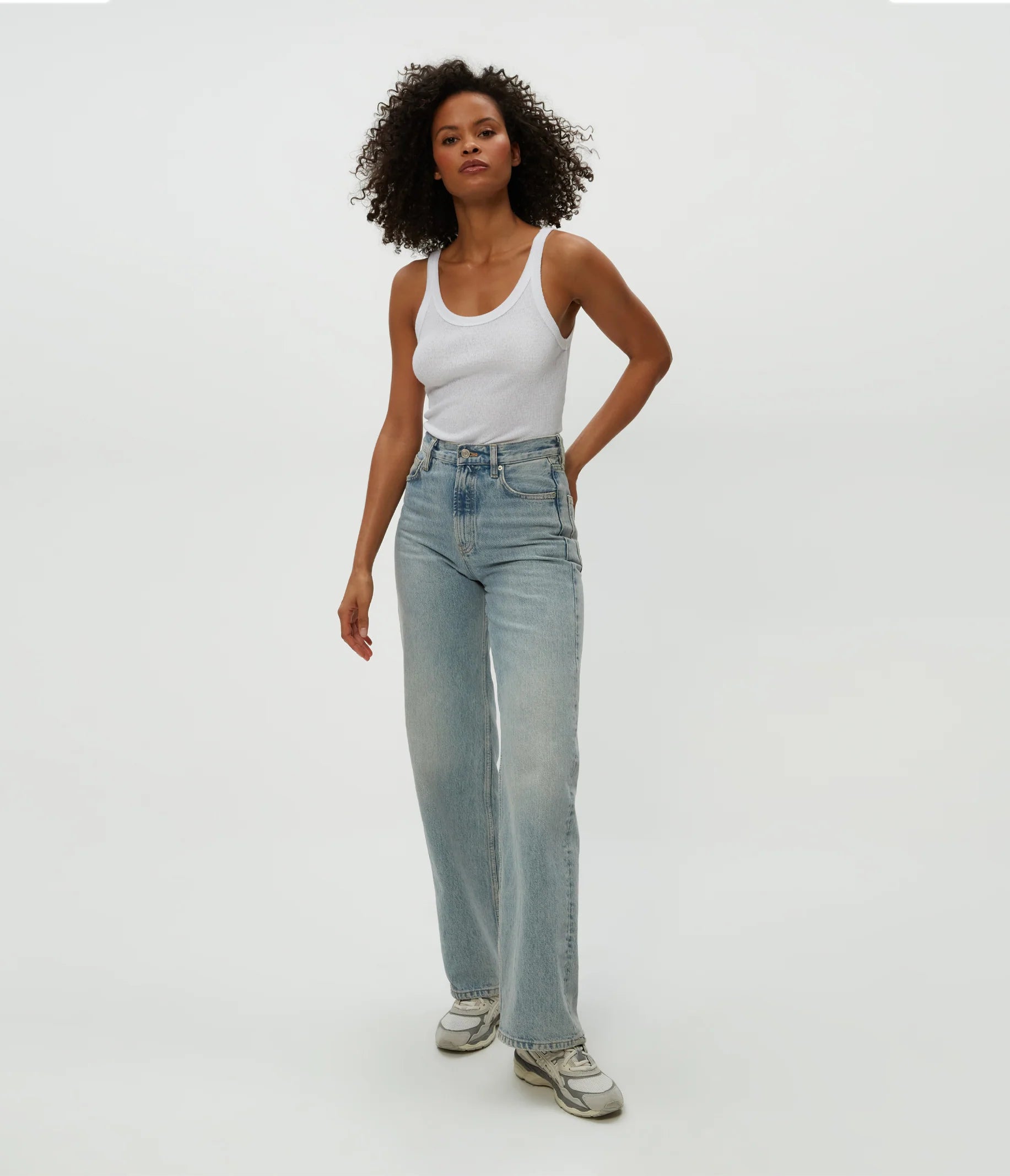 Nicole Shine Tank - White by Michael Stars — view 4