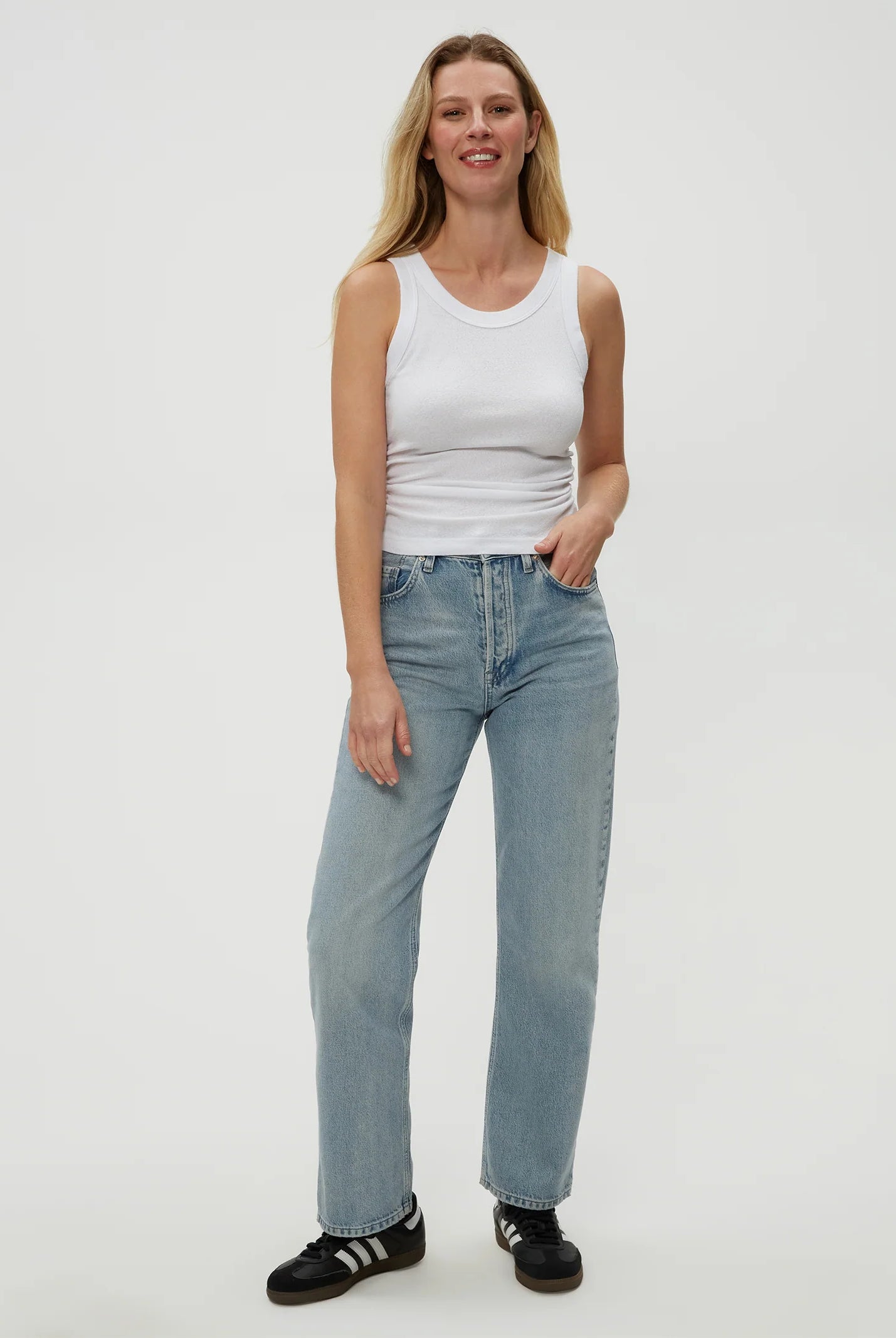 Ella Shine Tank - White by Michael Stars — view 3