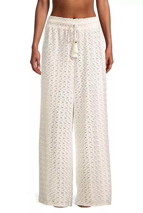 Glora High Rise Coverup Pant - White Zigzag by Ramy Brook — alternate view