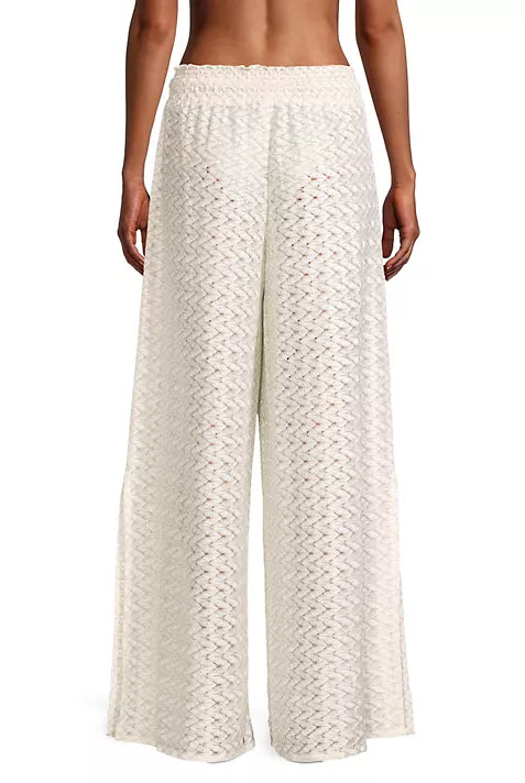 Glora High Rise Coverup Pant - White Zigzag by Ramy Brook — view 4