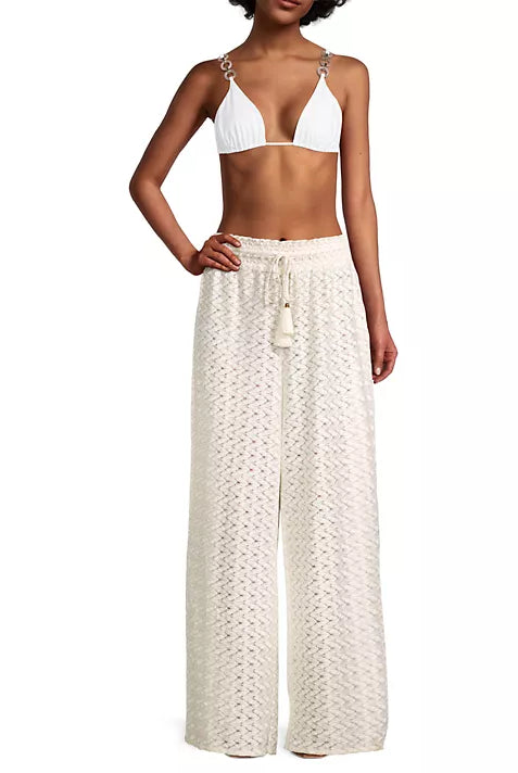 Glora High Rise Coverup Pant - White Zigzag by Ramy Brook | 25 South Boutiques
