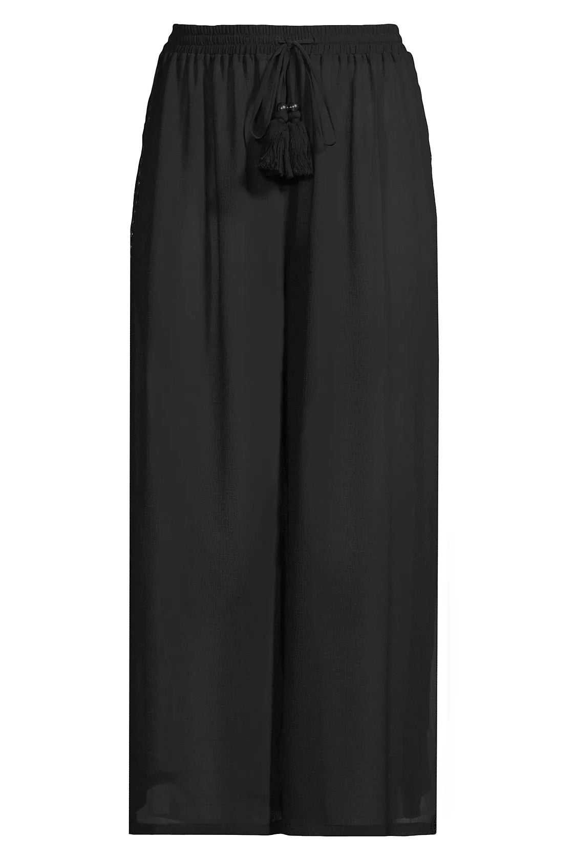 Shelby Tassel Coverup Pants - Black by Ramy Brook — view 3