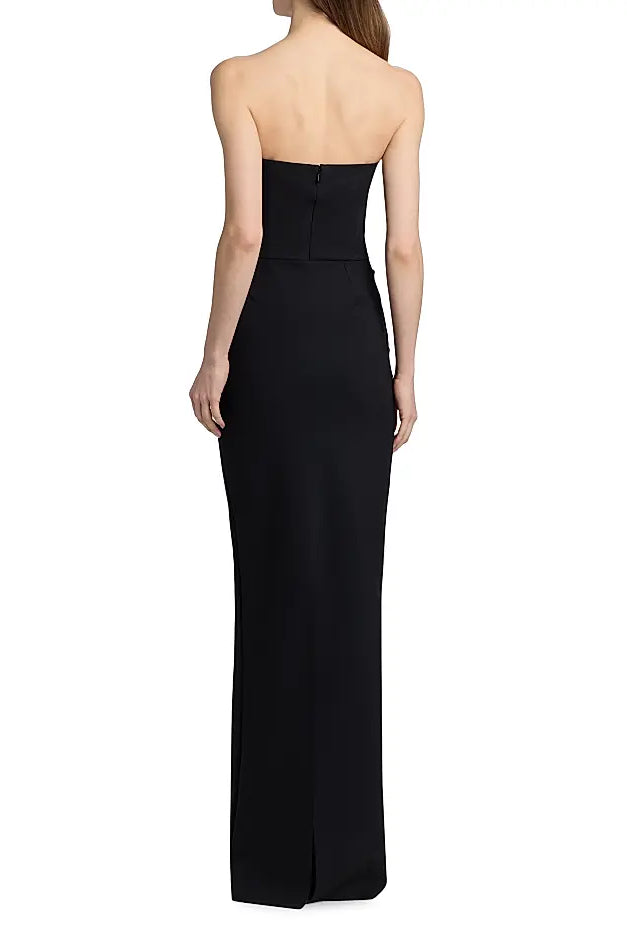Nitra Beaded Embroidered Strapless Gown - Black by Chiara Boni — view 4