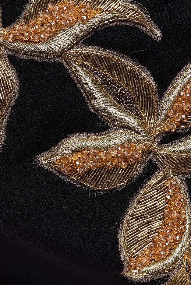 Nitra Beaded Embroidered Strapless Gown - Black by Chiara Boni — view 7