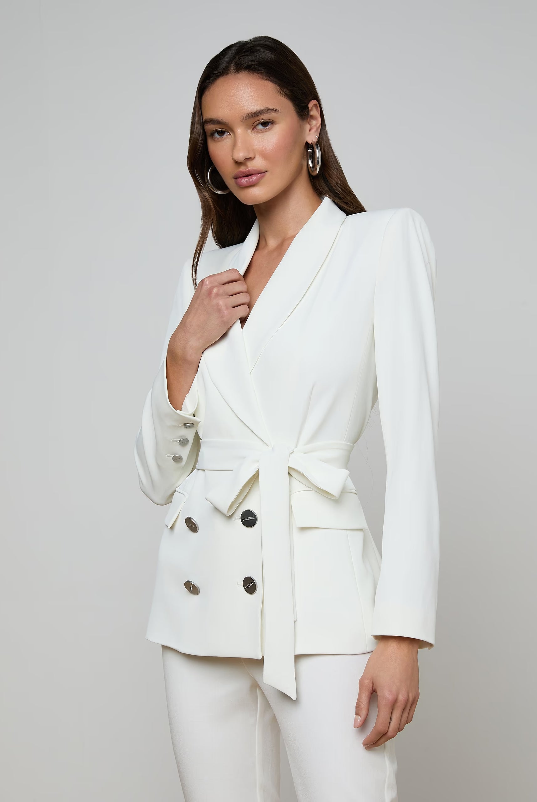 Aven Wrap Blazer - Ivory by L'agence — alternate view