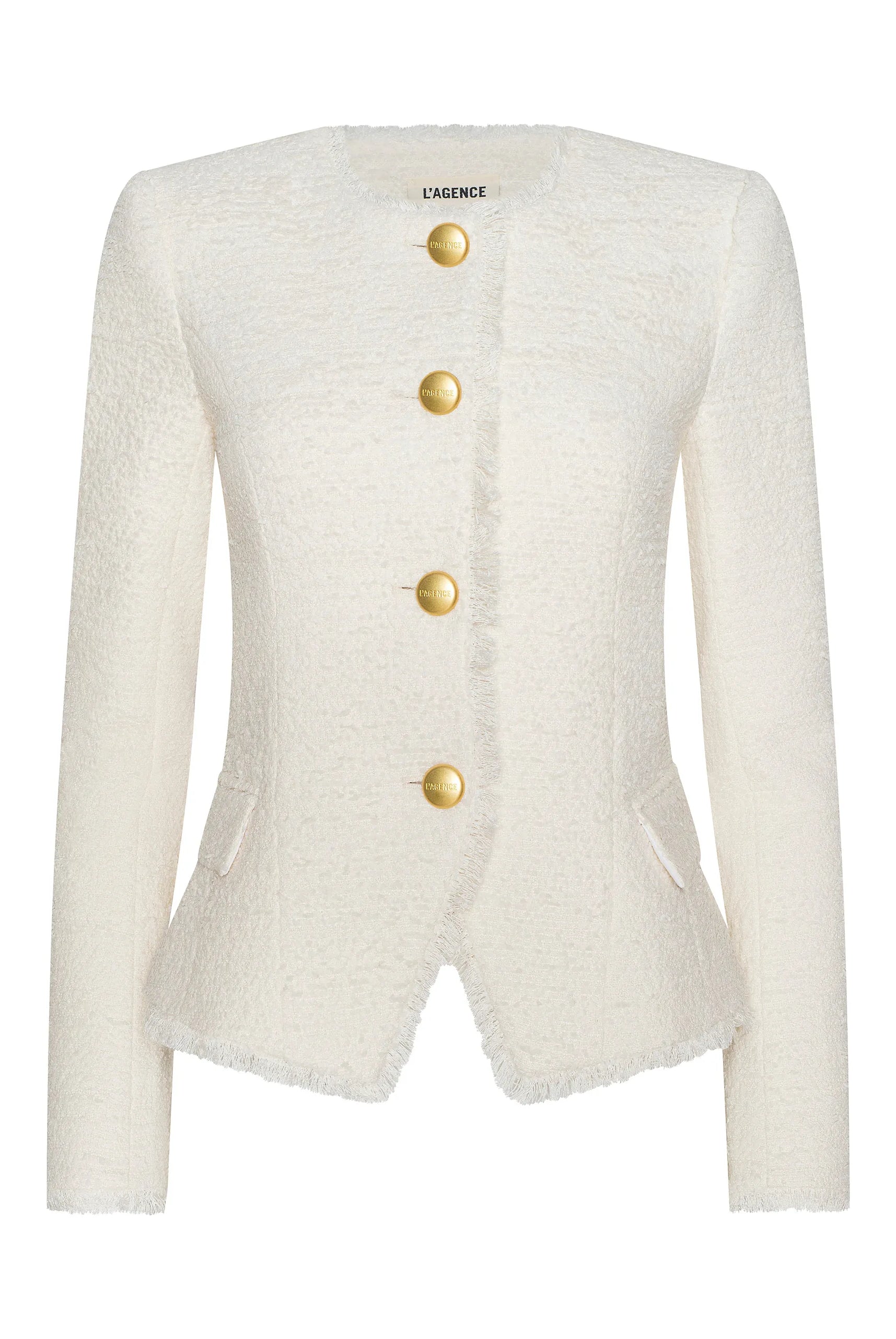 Nerina Tweed Blazer - Ivory by L'agence — view 6