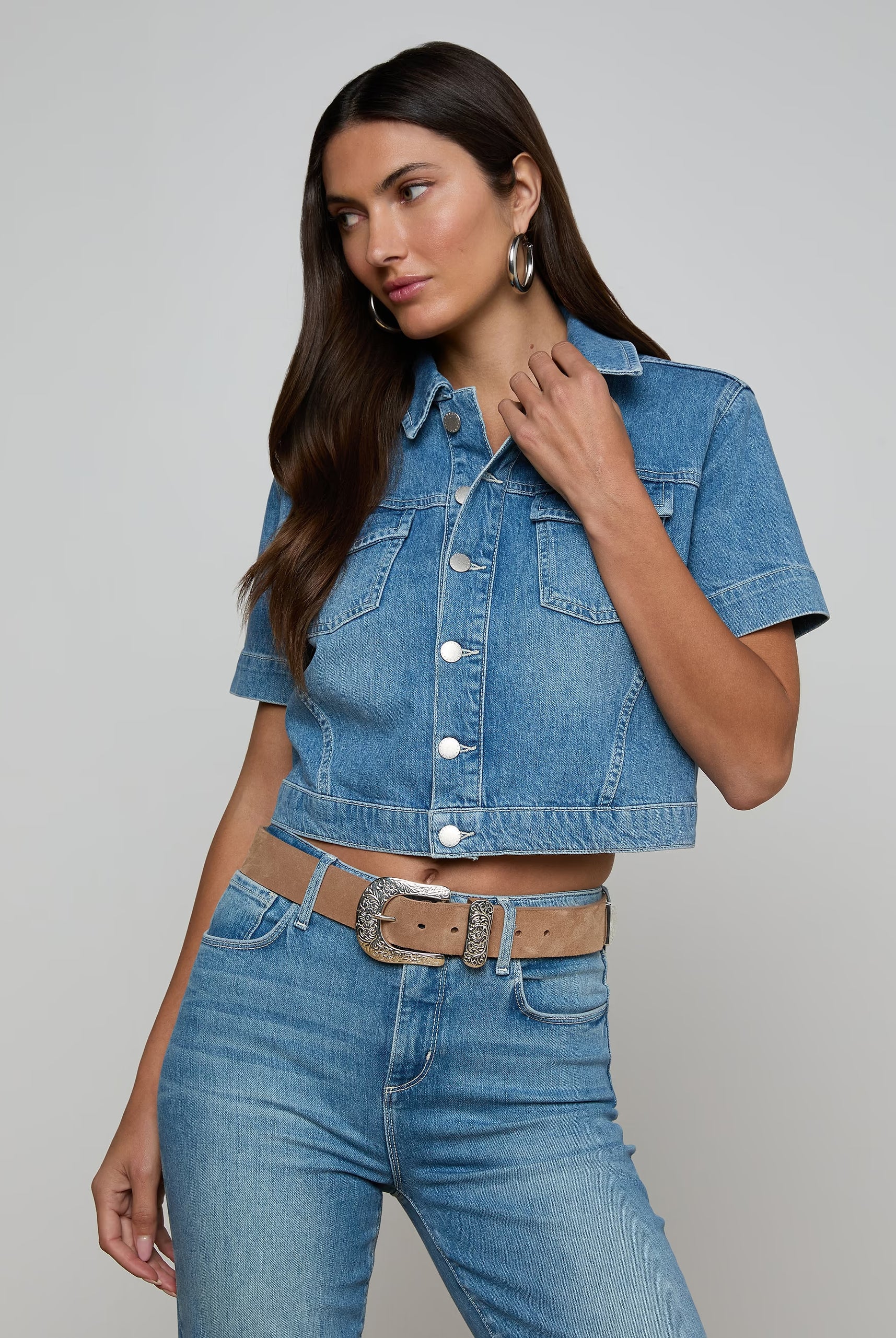 Kirstie Jean Shirt Jacket - Calabasas by L'agence — view 5