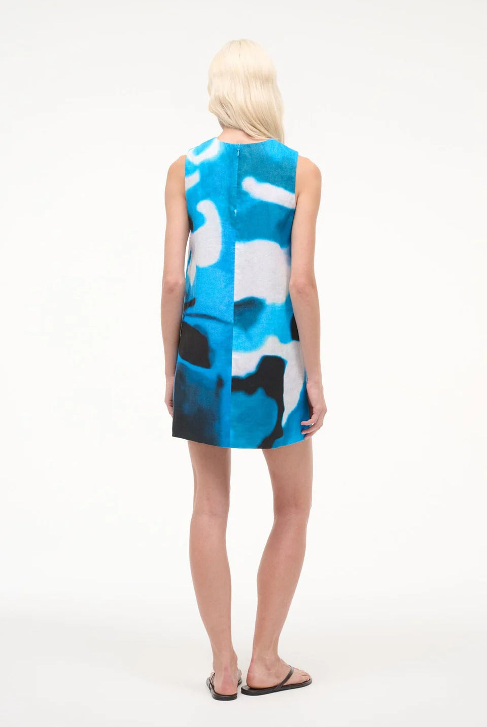 Brea Linen Dress - Blue Haze by STAUD — view 4