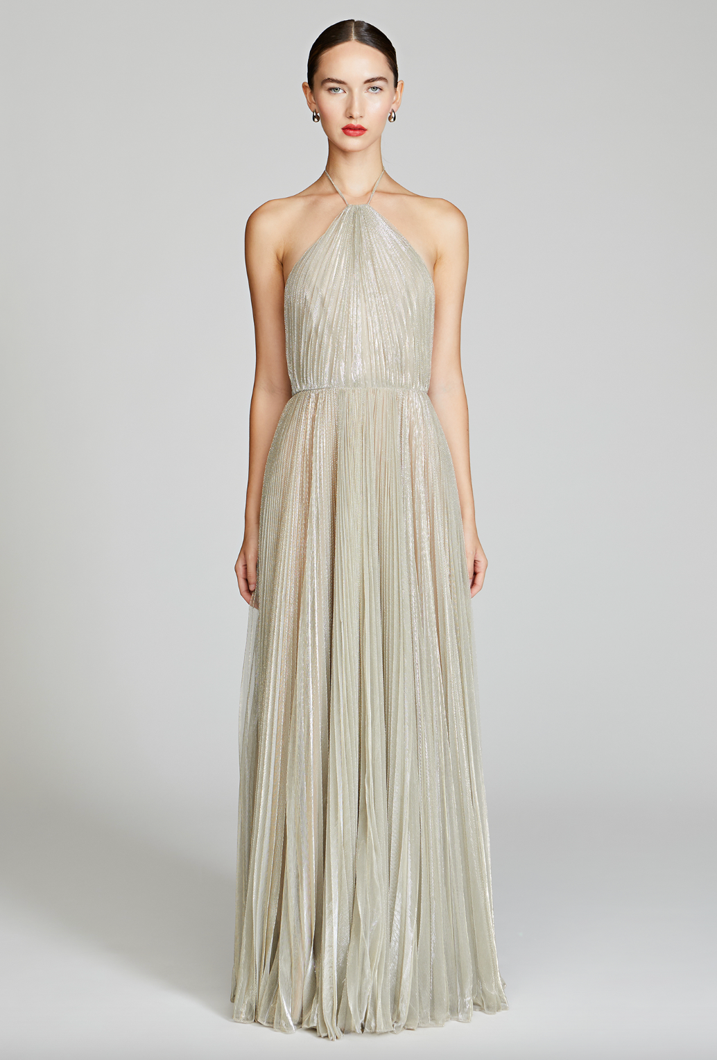 Marisol Lurex Gown - Pewter by Halston | 25 South Boutiques