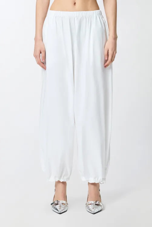 Lightweight Balloon Drawstring Trousers - White by Pinko — alternate view