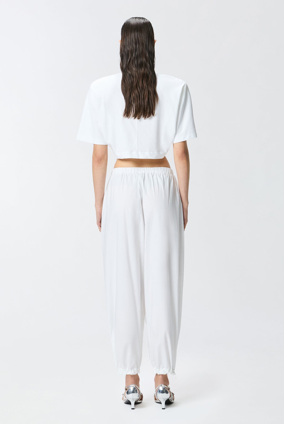 Lightweight Balloon Drawstring Trousers - White by Pinko — view 3