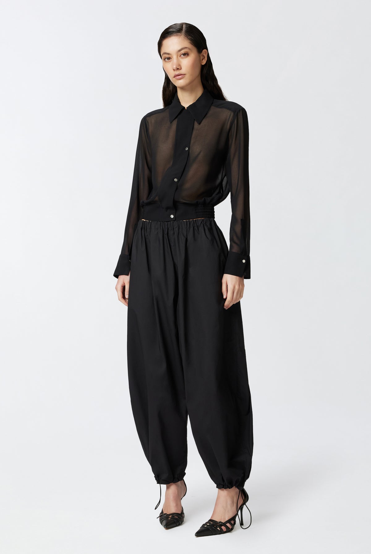 Lightweight Balloon Drawstring Trousers - Black by Pinko | 25 South Boutiques
