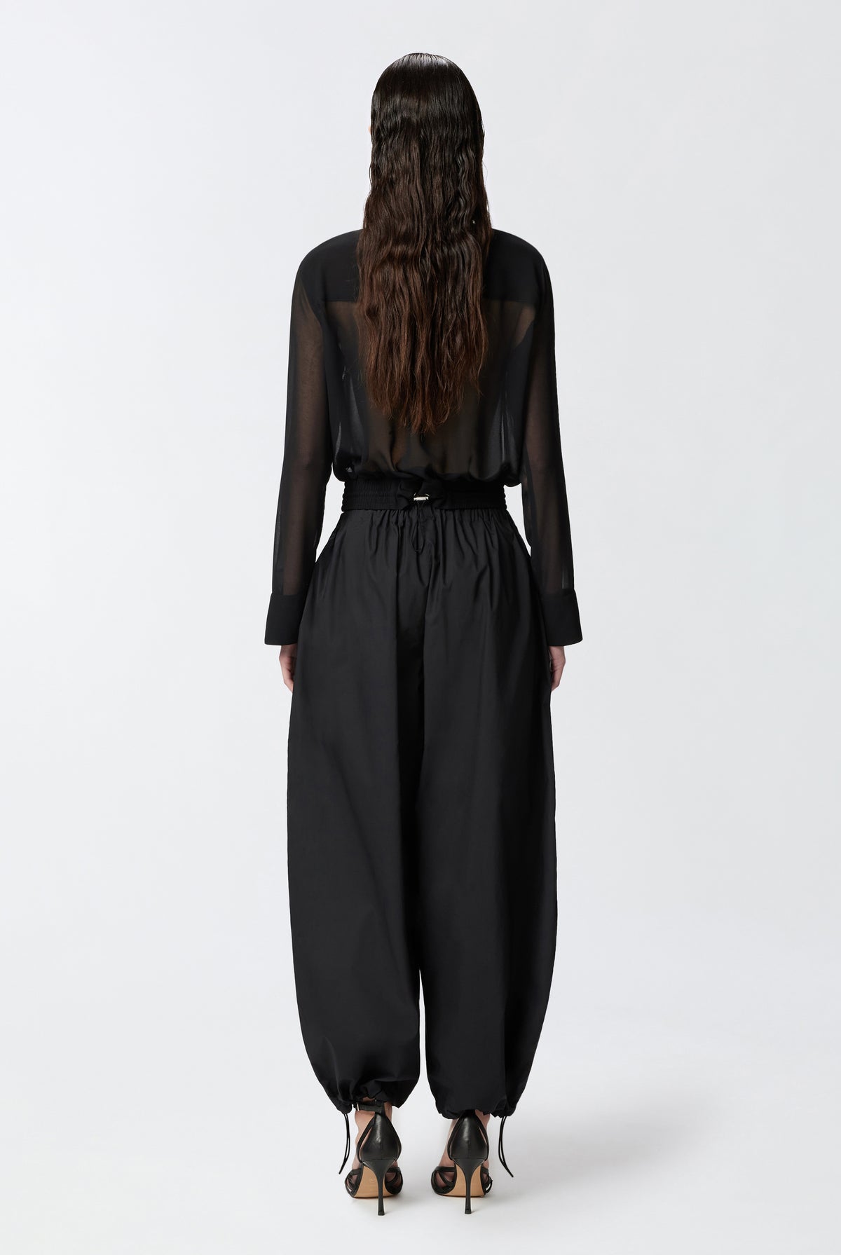Lightweight Balloon Drawstring Trousers - Black by Pinko — view 3
