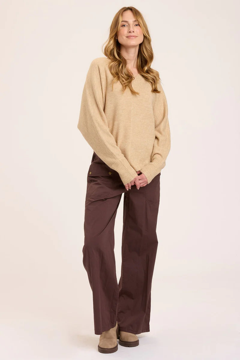 Gretchen V Neck - Pale Camel by XCVI — view 4
