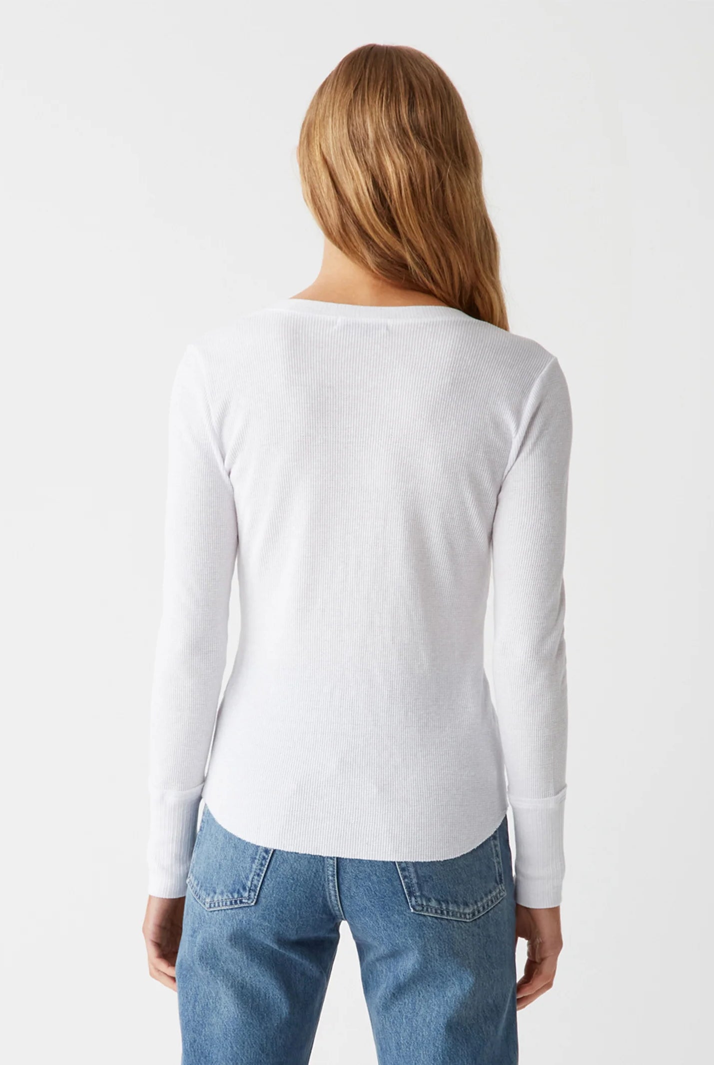 Regan Thermal Henley Tee - White by Michael Stars — alternate view