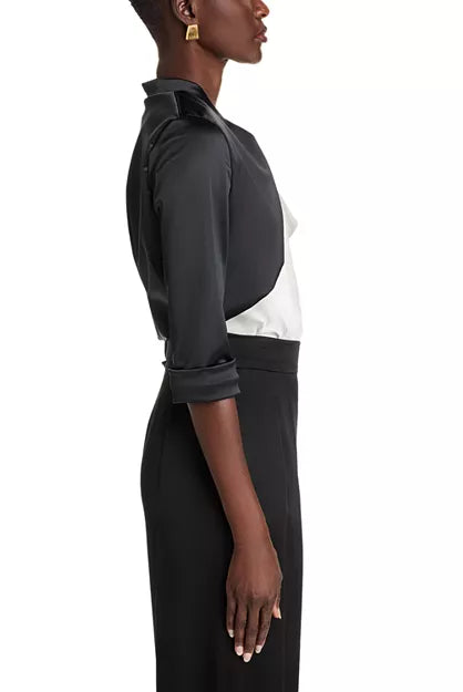 Amatista Satin Jacket - Black by Chiara Boni — view 4