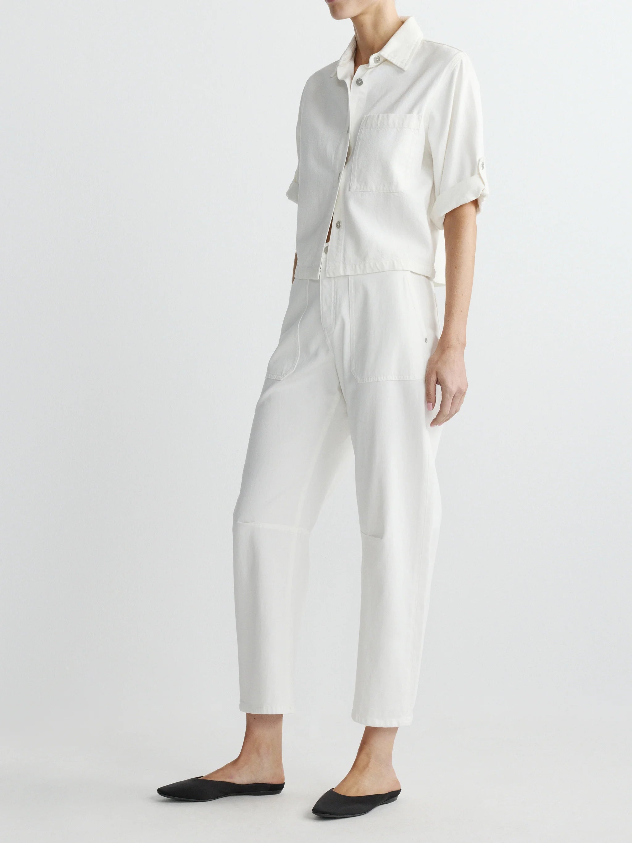 Bilie Easy Barrel High Rise 26" Pants - White by DL1961 — view 3