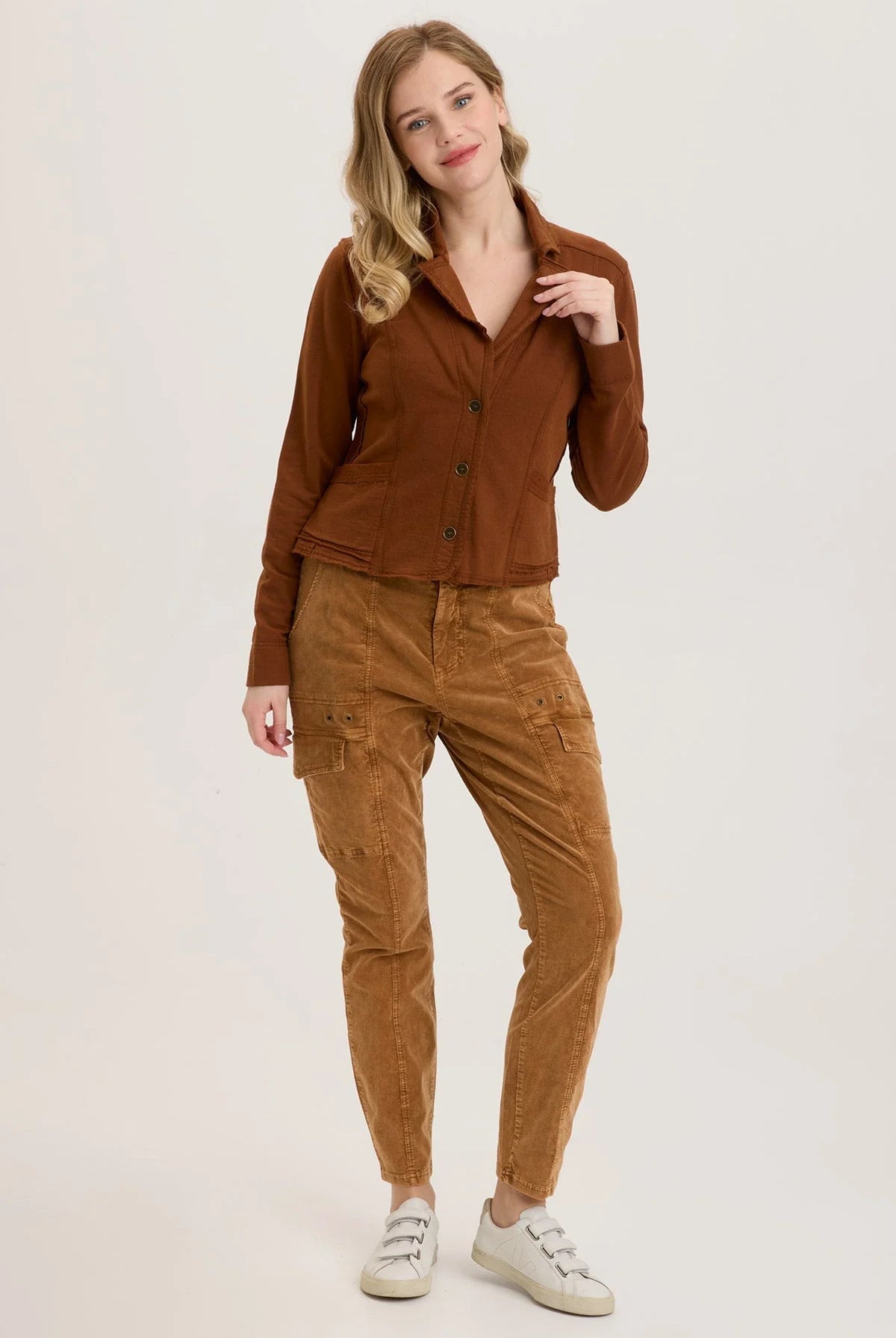 Cord Timberline Legging - Distress Wash Copper by XCVI — view 4