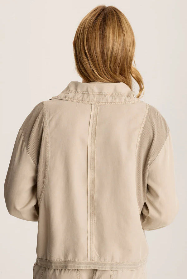 Oziel Twill Utility Jacket - Tanglewood Pigment by XCVI — view 3