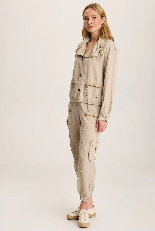 Oziel Twill Utility Jacket - Tanglewood Pigment by XCVI — view 4