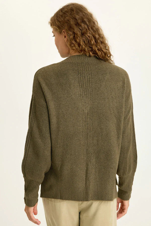 Bronte Relaxed V Neck Knit Sweater - Chesapeake Pine by XCVI — view 3
