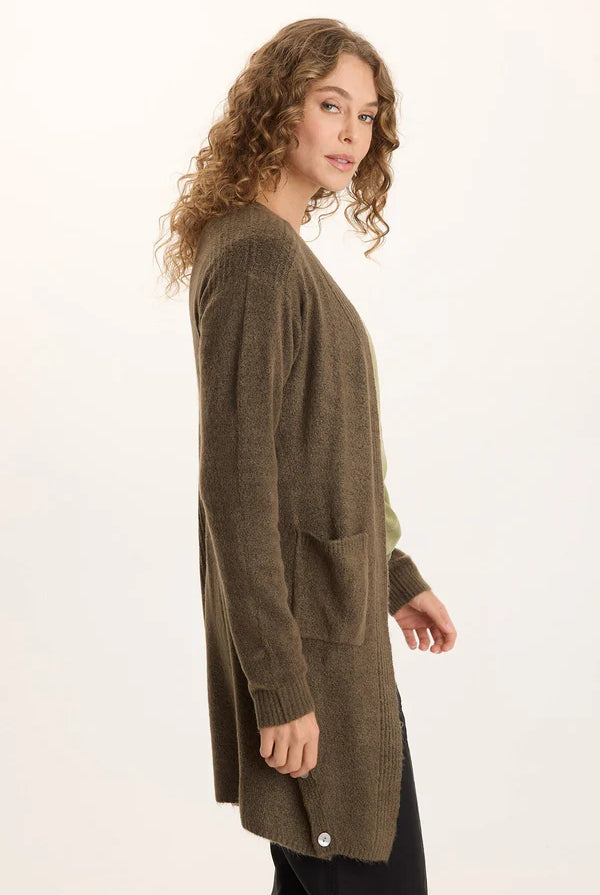 Bayek Open Front Long Cardigan - Chesapeake Pine by XCVI — alternate view