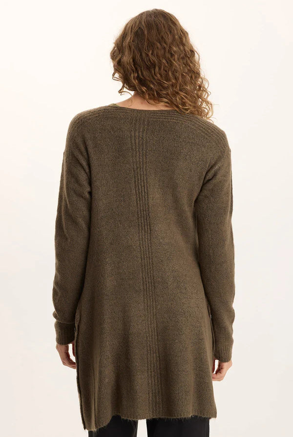 Bayek Open Front Long Cardigan - Chesapeake Pine by XCVI — view 3