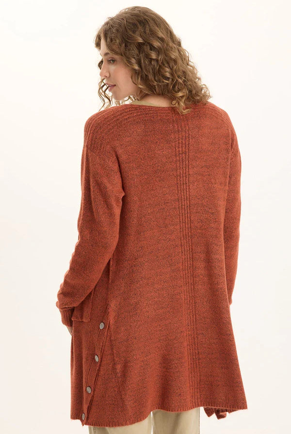 Bayek Open Front Long Cardigan - Sprightly Poppy by XCVI — alternate view