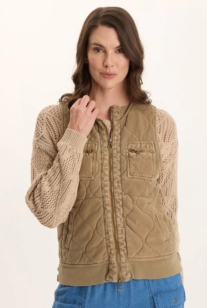 Aeric Quilted Vest - Plateau Pigment by XCVI | 25 South Boutiques