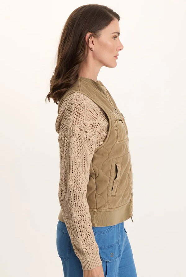 Aeric Quilted Vest - Plateau Pigment by XCVI — alternate view