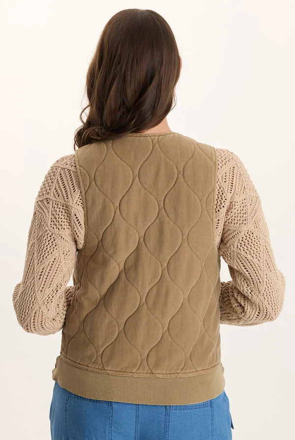Aeric Quilted Vest - Plateau Pigment by XCVI — view 3
