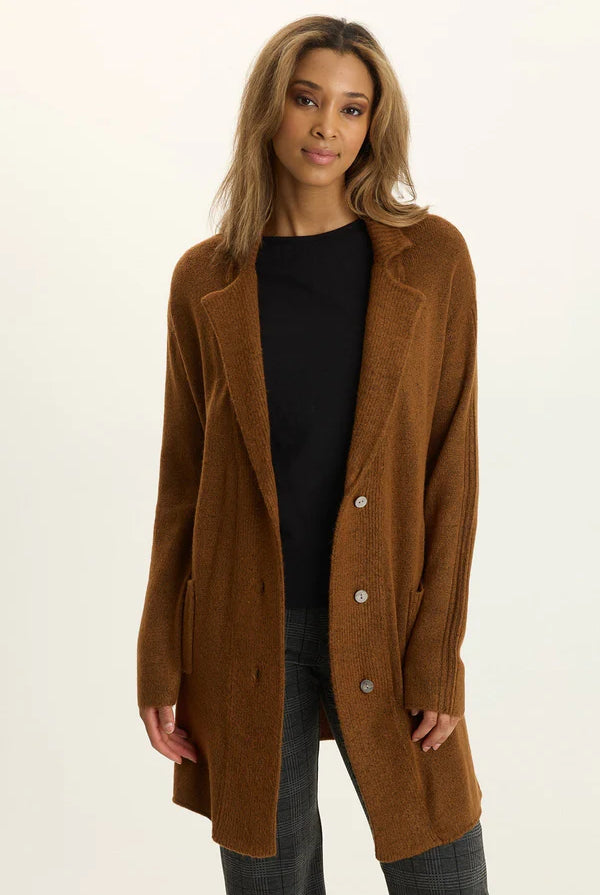 Pierson Longline Knit Cardigan - Tawny Copper by XCVI | 25 South Boutiques