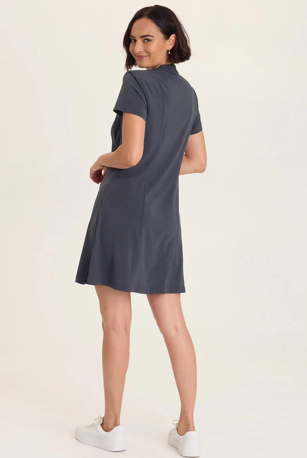 Mulder Active Jacket Dress - Charcoal by XCVI — view 3