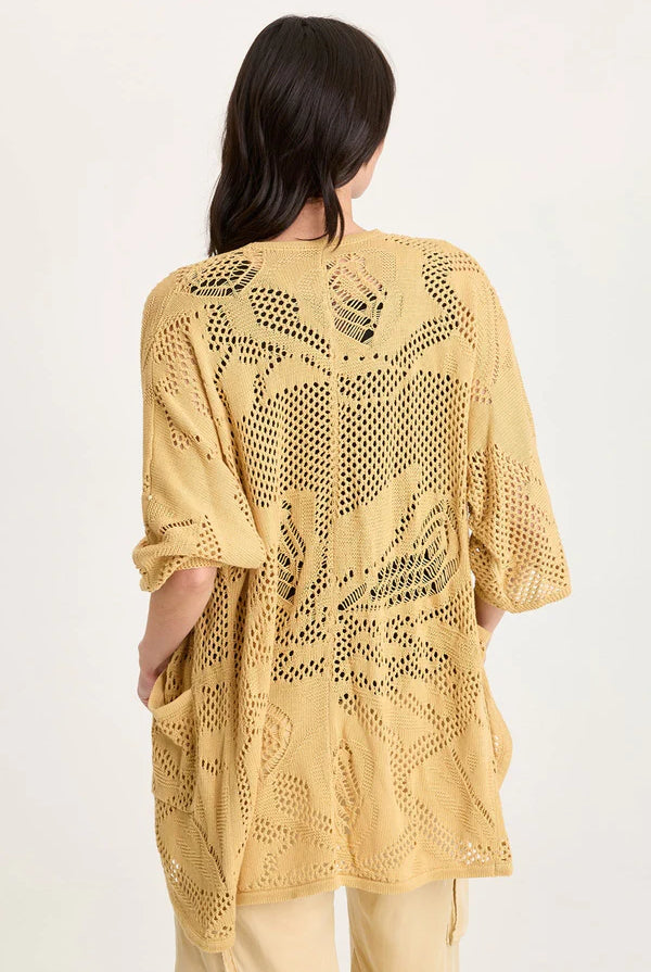Redford Cotton Knit Cardigan - Raffia Pigment by XCVI — alternate view