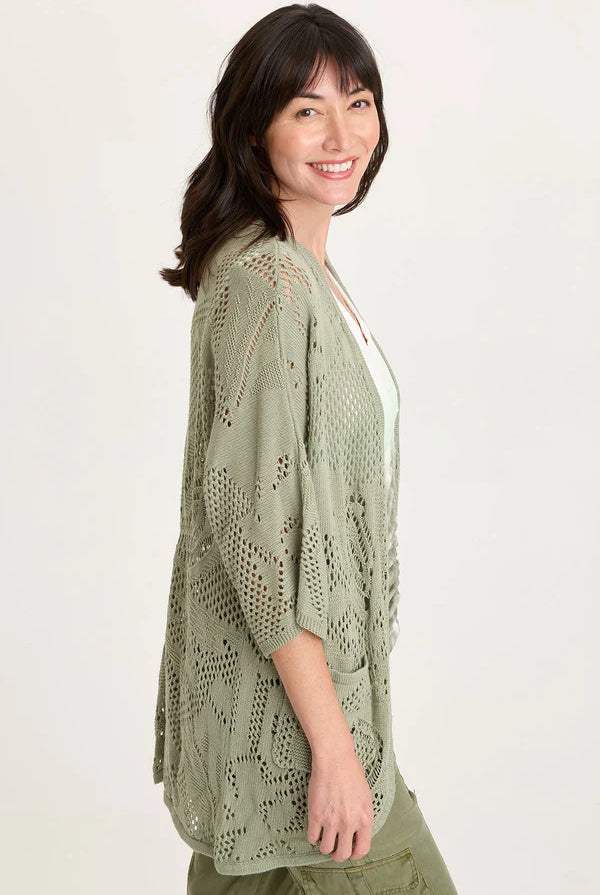 Redford Cotton Knit Cardigan - Tradewind Pigment by XCVI — alternate view