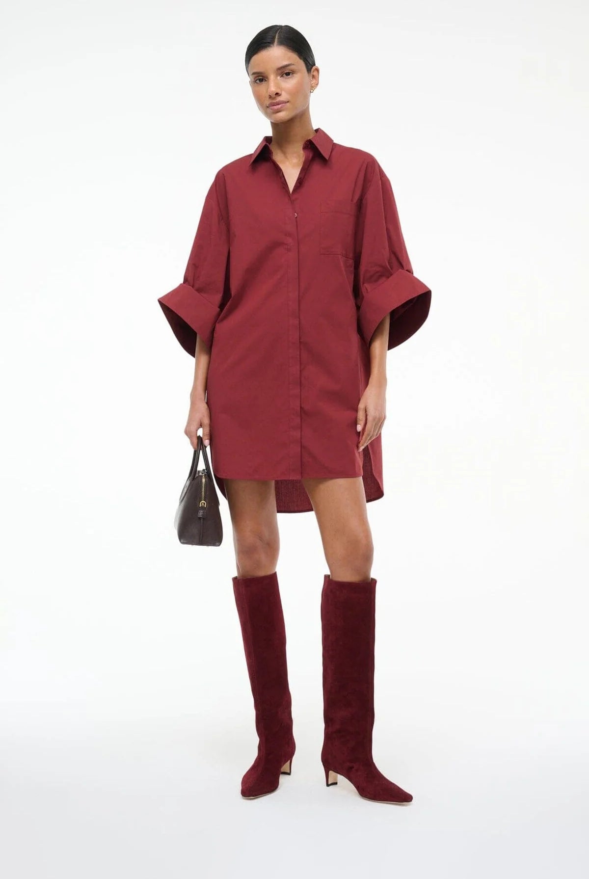 Wally Knee High Boot - Syrah Suede by STAUD — alternate view