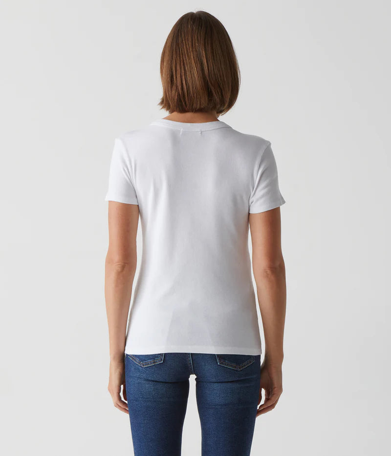 Lexy Tee - White by Michael Stars — view 3