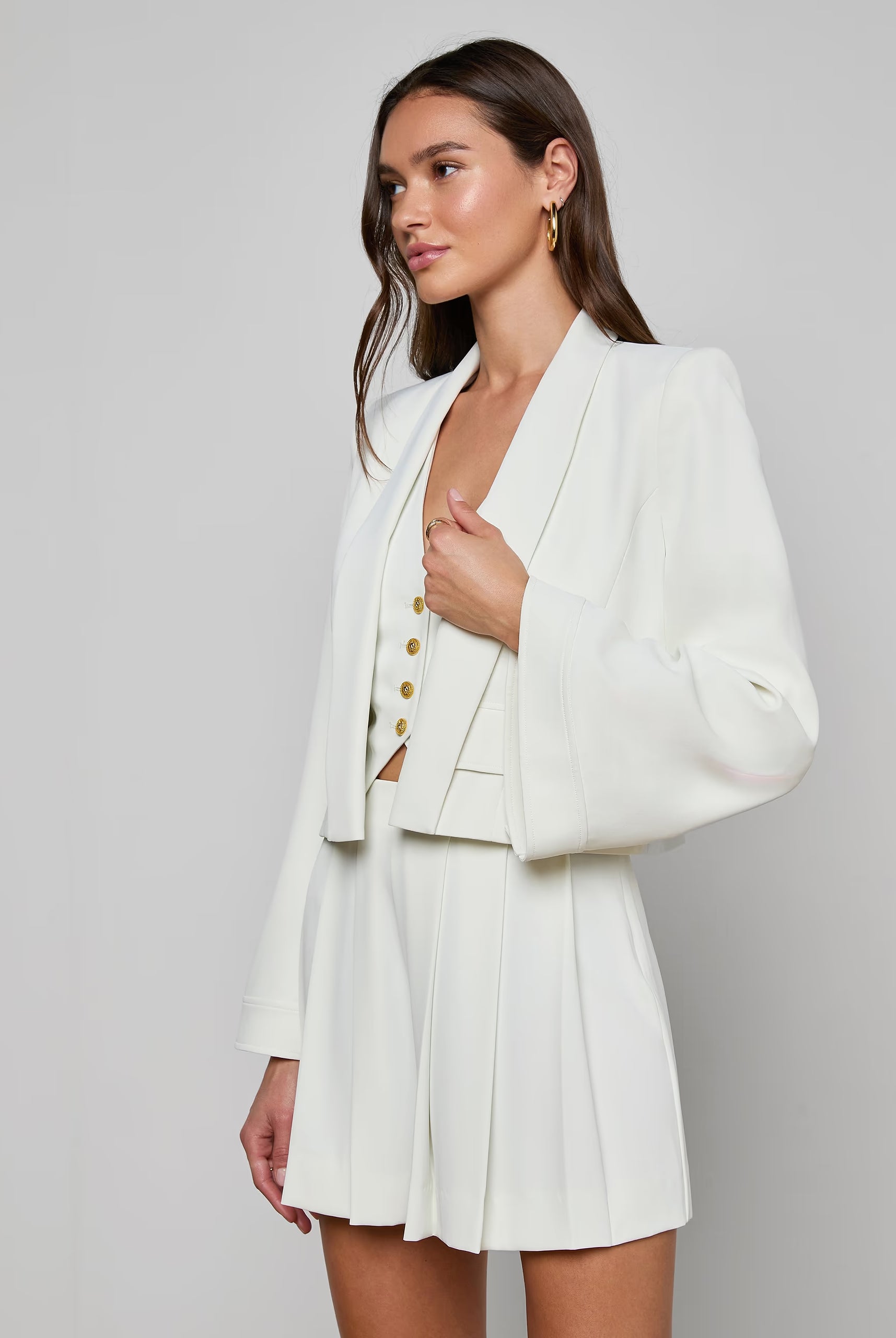 Nixie Cardigan Jacket - Ivory by L'agence — alternate view