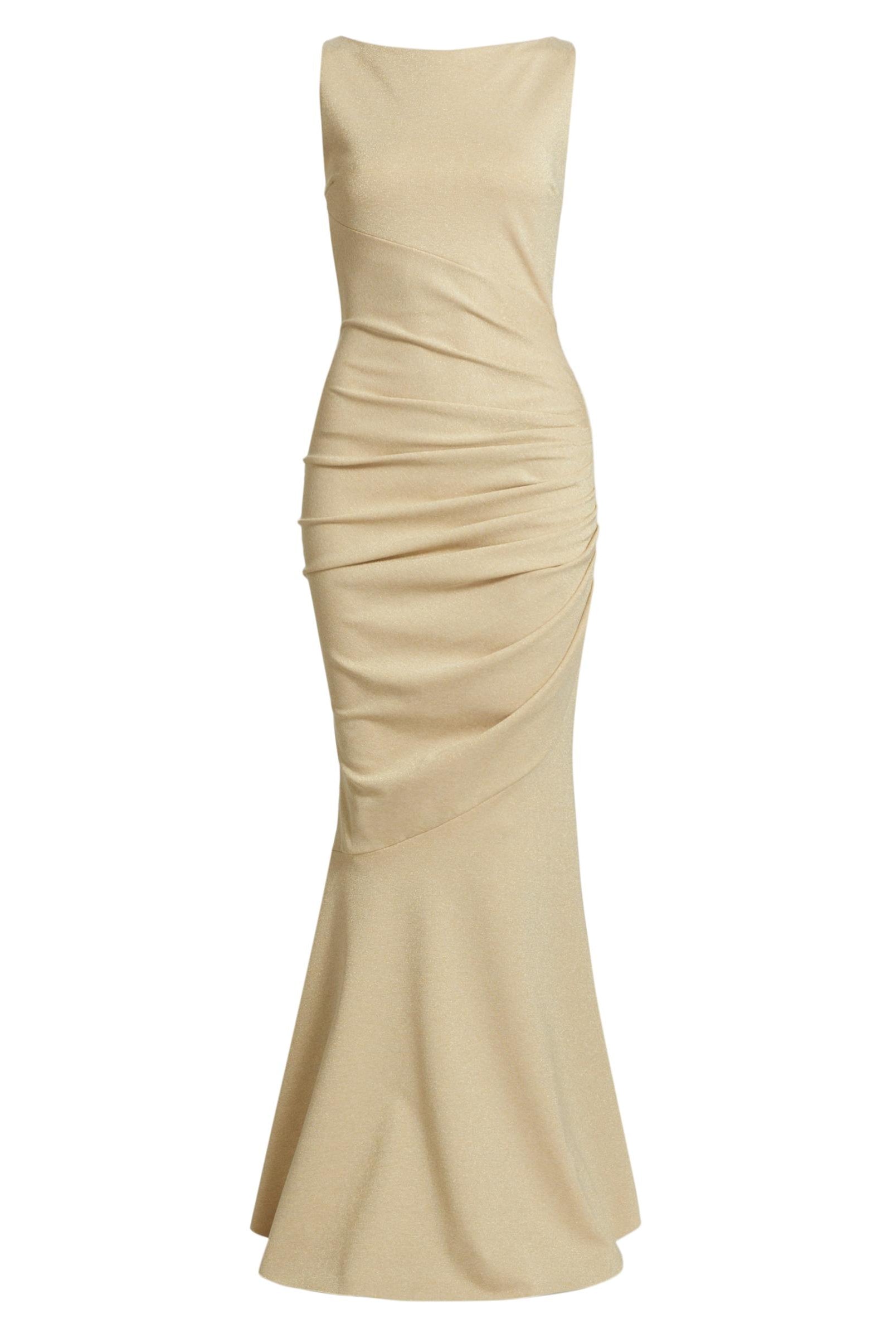 Hisato Gathered Mermaid Gown - Gilded Desert by Chiara Boni — view 4