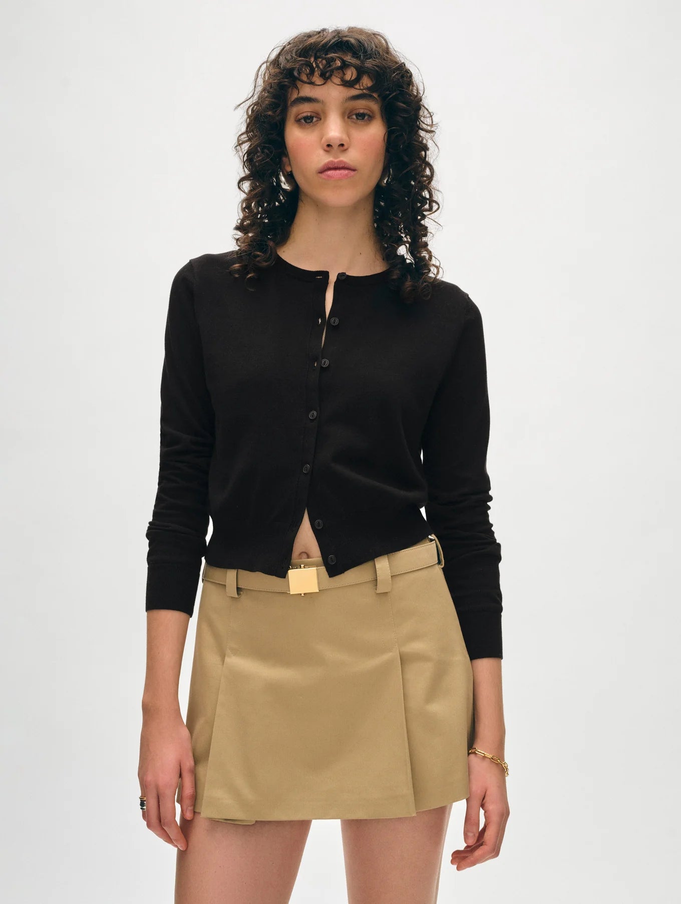 Organic Cotton Crewneck Cardigan - Black by White + Warren | 25 South Boutiques