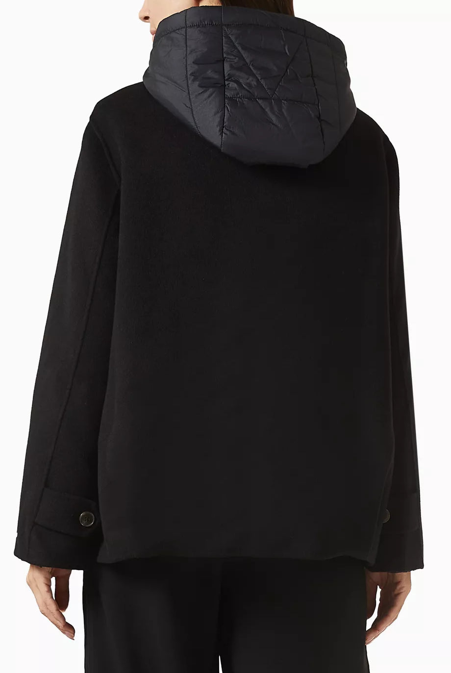 Saffico Zip Reversible Hooded Coat - Black by Marella — view 4