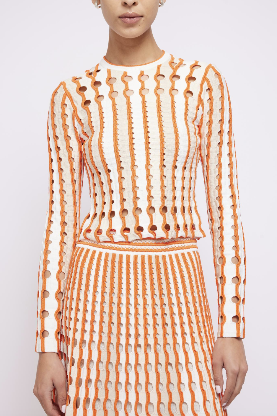 Tiana Long Sleeve Top - Flame Multi by Jonathan Simkhai — alternate view