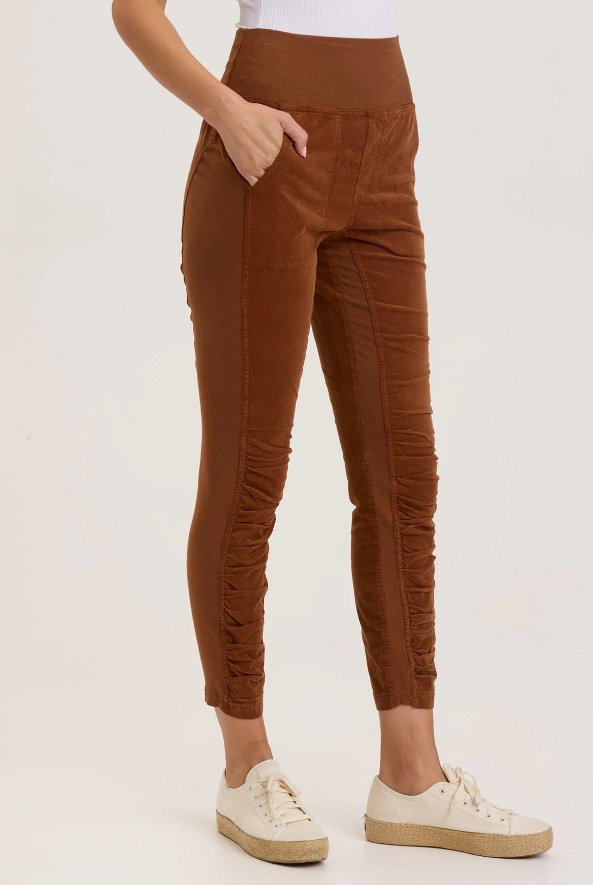 Cord Penny Legging - Russet Pigment by XCVI — alternate view