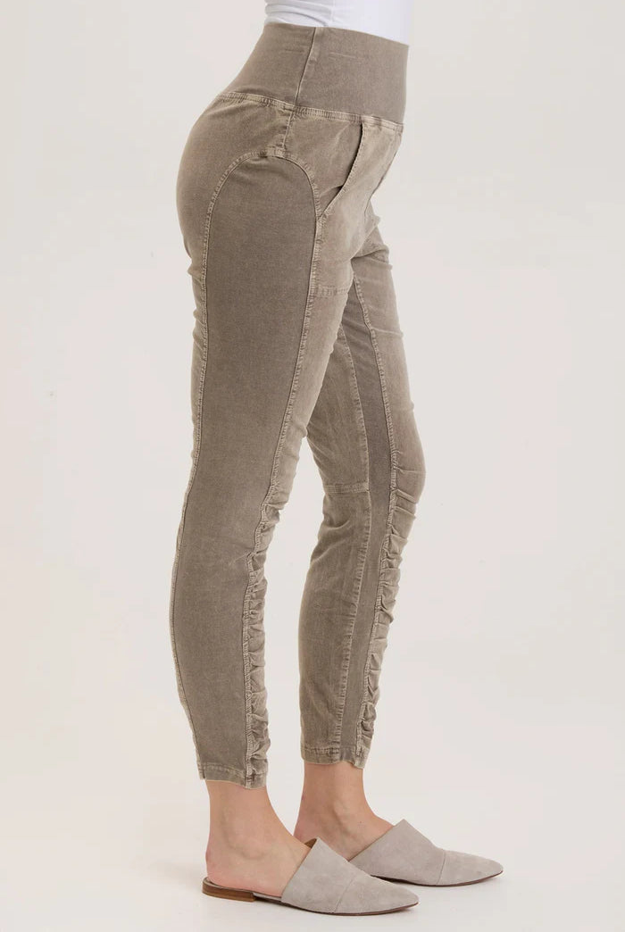 Cord Penny Legging - Distress Wash Java by XCVI — alternate view