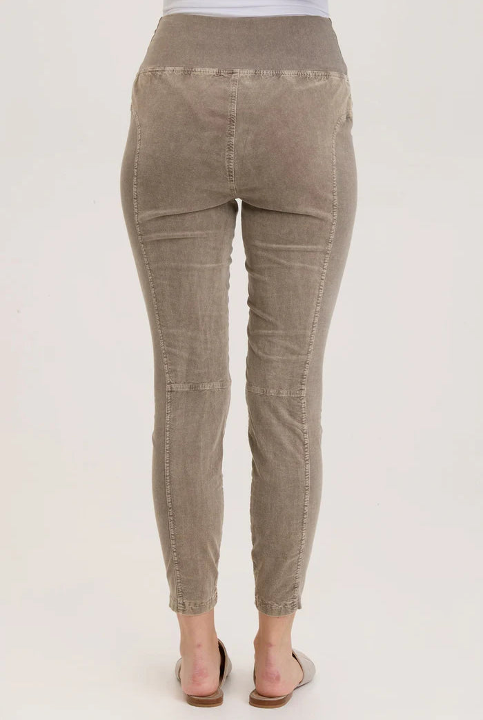 Cord Penny Legging - Distress Wash Java by XCVI — view 3